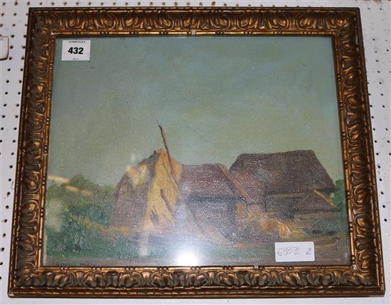 Émile Antoine Verpilleux, oil, Study of farm buildings(-)